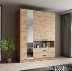 Kledingkast - Eiken - 158x55x201 - Spiegel - Garderobekast, Huis en Inrichting, Kasten | Vitrinekasten, 150 tot 200 cm, Nieuw