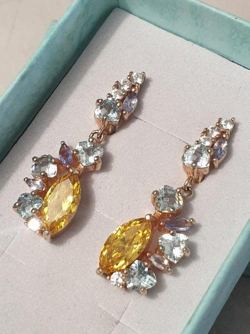 Zonder Minimumprijs - Cocktail oorbellen Verguld, Zilver,, Sieraden, Tassen en Uiterlijk, Antieke sieraden