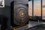 Handgemaakte barkast GOLDEN SUNSET 140cm zwartgoud massief, Huis en Inrichting, Ophalen of Verzenden, Nieuw