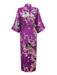 KIMU® kimono paars satijn XL-XXL ochtendjas yukata kamerjas