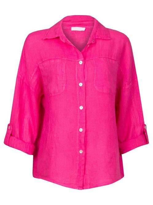 Blouse Linnen Roze, dames blouse roze, Kleding | Dames, Blouses en Tunieken, Verzenden