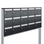 Brievenbusunit Flow set vrijstaand 5-breed, 3-hoog - zwart, Verzenden, Nieuw