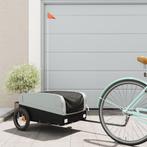 vidaXL Fietstrailer 30 kg ijzer zwart en grijs, Fietsen en Brommers, Verzenden, Nieuw