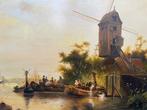 G.W Slotboom (XX) - Waterland met molen naar Wijnand Nuijen, Antiek en Kunst, Kunst | Schilderijen | Klassiek