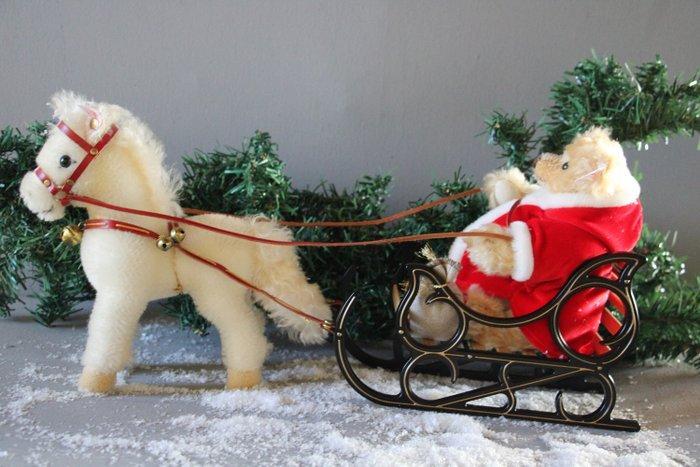 Steiff: pony slee met kerstman - Teddybeer - 2010-2020 -, Antiek en Kunst, Antiek | Speelgoed