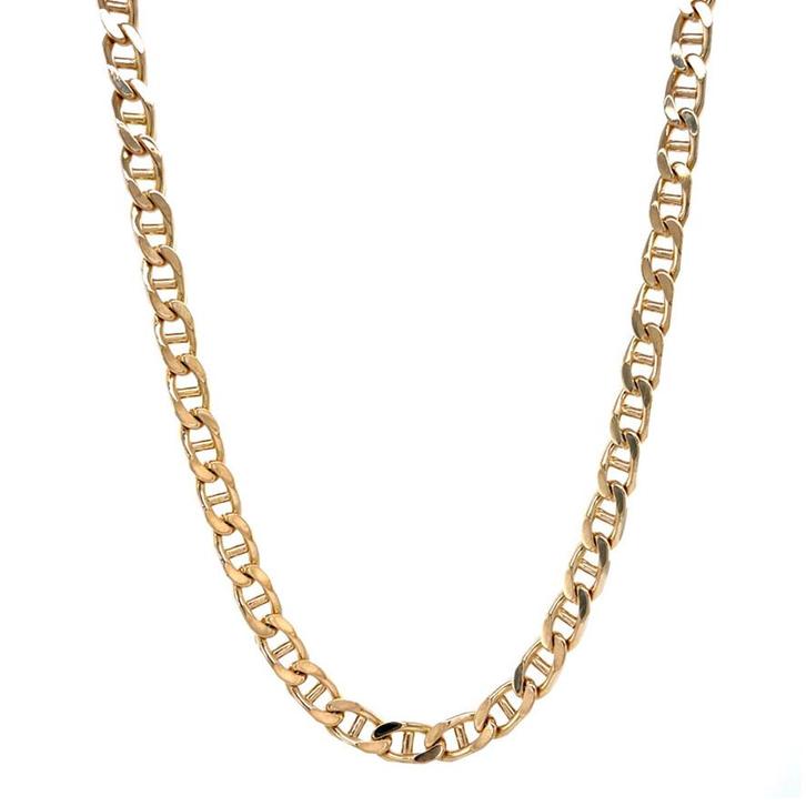 Gouden dubbele anker collier 50.5 cm 14 karaat, Sieraden, Tassen en Uiterlijk, Kettingen, Goud, Zo goed als nieuw, Goud, Verzenden