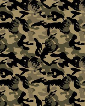 Shrek Camouflage Poplin Katoen Groen, Hobby en Vrije tijd, Stoffen en Lappen, Groen, Nieuw