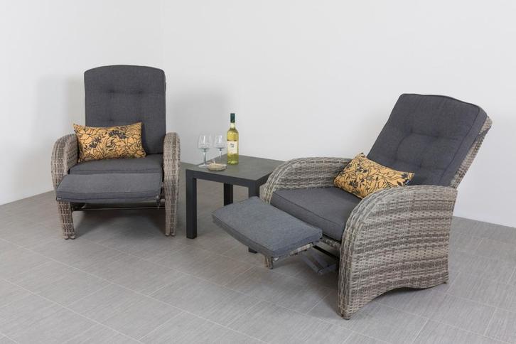 VDG Casablanca/Atlanta verstelbare stoel loungeset - 3-delig, Tuin en Terras, Tuinsets en Loungesets, Loungeset, Nieuw, Wicker