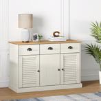 vidaXL Dressoir met lades VIGO 113x40x75 cm massief, 100 tot 150 cm, Verzenden, Nieuw, Grenenhout