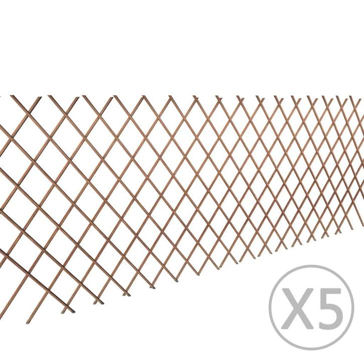vidaXL Tuinlatwerk 5 st 180x90 cm wilg, Tuin en Terras, Schuttingen, Nieuw, Hout, Minder dan 1 meter, Verzenden