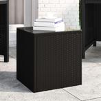 vidaXL Bijzettafel 40x37x40,5 cm poly rattan en gehard glas, Huis en Inrichting, Tafels | Bijzettafels, Verzenden, Nieuw