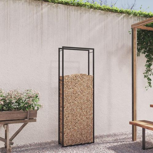 vidaXL Haardhoutrek 80x28x222 cm staal matzwart, Huis en Inrichting, Haarden, Nieuw, Verzenden
