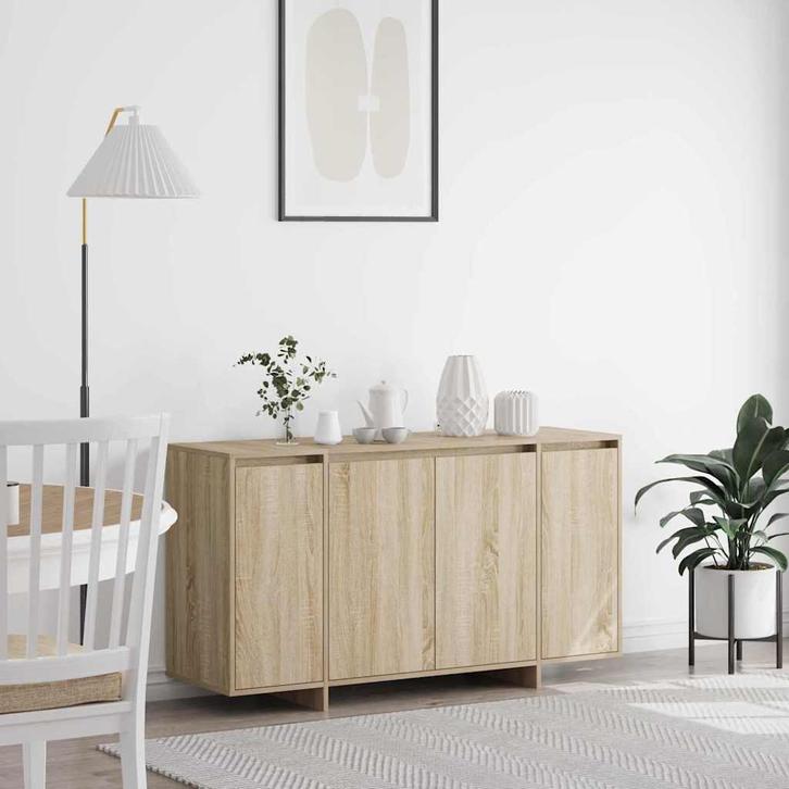vidaXL Dressoir Sonoma eiken 135 x 41 x 69 cm Bewerkt hout, Huis en Inrichting, Kasten | Dressoirs, Nieuw, Minder dan 50 cm, Overige houtsoorten