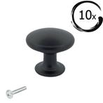 10X Kastknop / Meubelknop Macon 27 mm Aluminium Zwart Set 10, Huis en Inrichting, Verzenden, Nieuw