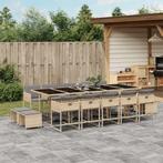 vidaXL 15-delige Tuinset met kussens poly rattan gemengd, 4 zitplaatsen, Nieuw, Tuinset, Verzenden