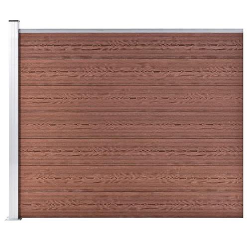 vidaXL Schuttingpaneel 175x146 cm HKC bruin, Tuin en Terras, Schuttingen, Nieuw, Kunststof, 1 tot 2 meter, Verzenden