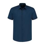 GENTS - Korte mouw linnen katoen blauw - L 41/42, Kleding | Heren, Verzenden, Nieuw