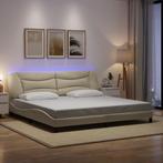 vidaXL Bedframe met LED zonder matras 200x200 cm stof, Huis en Inrichting, Slaapkamer | Bedden, Verzenden, Overige maten, Stof