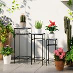 TRUUSK 3-delige Plantenstandaard - 71 cm hoog - Metaal - 3 v, Tuin en Terras, Bloembakken en Plantenbakken, Verzenden, Nieuw