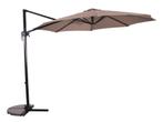 Zweefparasol Libra Taupe Ø300cm inclusief kruisvoet & hoes, Tuin en Terras, Ophalen of Verzenden, Nieuw