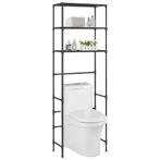 vidaXL Opbergrek voor boven toilet 3-laags 53x28x169 cm, Verzenden, Nieuw, Zwart