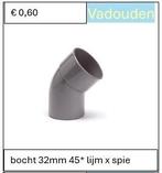 PVC BOCHT 45* LIJM x SPIE, Ophalen of Verzenden, Nieuw