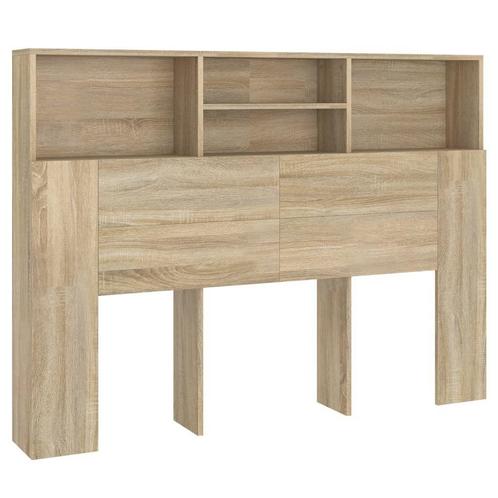 Eiken Hoofdbordkast 140cm - Retourdeal - Voor Kleine Slaa..., Huis en Inrichting, Slaapkamer | Bedden, 140 cm, Beige, Nieuw, Hout