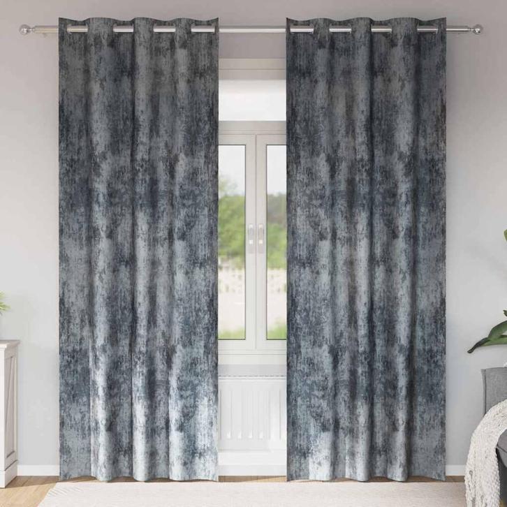 vidaXL Gordijn met gordijnen 2 pcs Zilvergrijs 260 x 140 cm, Huis en Inrichting, Stoffering | Gordijnen en Lamellen, Grijs, Nieuw