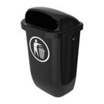 Kunststof buitenafvalbak DIN PK 50 liter antraciet, Kunststof, 50 tot 75 cm, Nieuw, 40 liter of meer