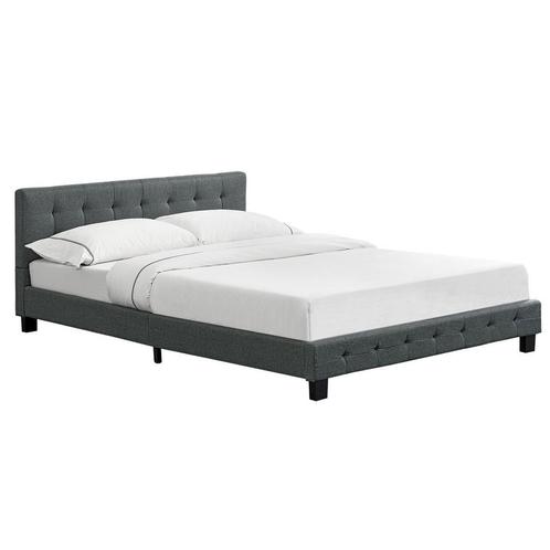 Gestoffeerd bed Manresa - 140 x 200 cm - Grijs, Huis en Inrichting, Slaapkamer | Bedden, Nieuw, Verzenden