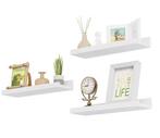 Set van 3 Zwevende Wandplanken – Witte MDF Fotoplanken Moder, Huis en Inrichting, Kasten | Wandmeubels, Verzenden, Nieuw
