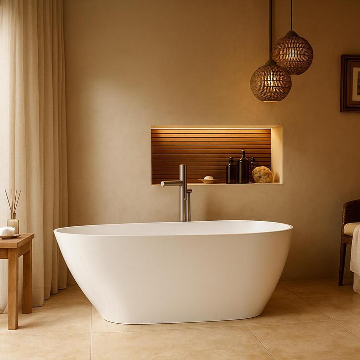 Ligbad Peru  170 x 80 x 58 cm Vrijstaand Bad wit, Doe-het-zelf en Verbouw, Sanitair, Nieuw, Bad, Verzenden