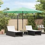 vidaXL Parasol met stalen paal 388x388x248 cm groen, Tuin en Terras, Parasols, Verzenden, Nieuw, 3 tot 4 meter