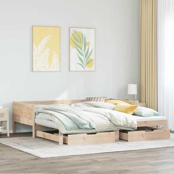 vidaXL Slaapbank met onderschuifbed en lades zonder matras beschikbaar voor biedingen