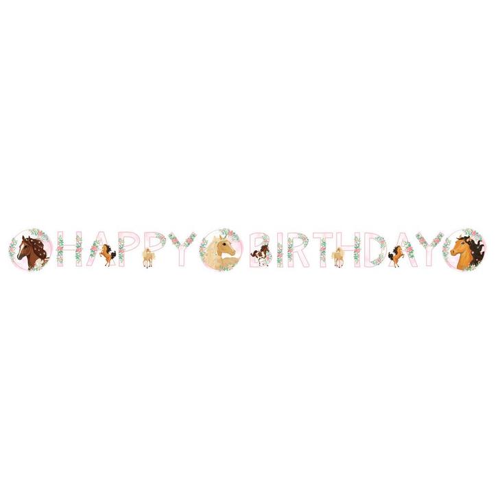 Letterslinger Happy Birthday Paarden 1,4m, Hobby en Vrije tijd, Feestartikelen, Nieuw, Verzenden