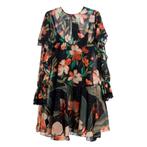 Twinset • zwarte jurk met bloemen • XXS (IT38), Twinset, Verzenden, Zwart, Nieuw