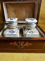 Porcelaine de Paris - Theekistje / doosje - hout, porselein, Antiek en Kunst