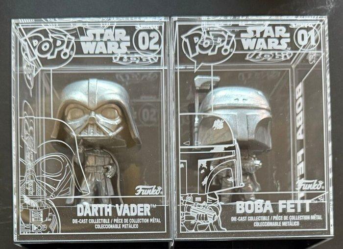Funko - Funko Pop Die Cast: Boba Fett + Darth Vader - CHASE, Antiek en Kunst, Antiek | Speelgoed