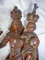 sculptuur, Madonna met kind - Handemaakt - 36 cm - Lindehout