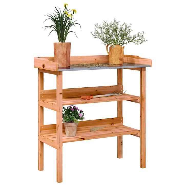 vidaXL Plantentafel met schappen 78x38x82,5 cm vurenhout, Tuin en Terras, Overige Tuin en Terras, Nieuw, Verzenden