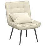 vidaXL Relaxstoel 64x74x84 cm fluweel crèmekleurig, Huis en Inrichting, Stoelen, Verzenden, Nieuw