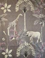 AANBOD! Stof met olifanten en giraffen -300x300cm-