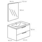 Badmeubelset Differnz Bolo 50x61x46cm FSC Groen, Huis en Inrichting, Badkamer | Badkamermeubels, Ophalen of Verzenden, Nieuw