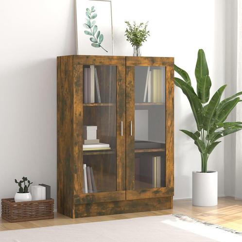 vidaXL Vitrinekast 82,5x30,5x115 cm bewerkt hout gerookt, Huis en Inrichting, Kasten | Boekenkasten, Nieuw, Verzenden