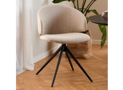 Outlet prijs: Eetkamerstoel Ella - Stof Beige, Huis en Inrichting, Stoelen, Verzenden