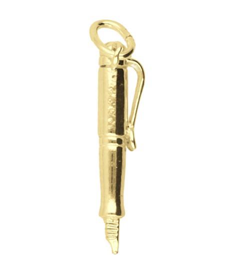 Gouden Vulpen ketting hanger, Sieraden, Tassen en Uiterlijk, Kettinghangers, Verzenden
