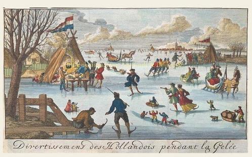 Tegel - Vervoer over het ijs - 1600-1650 - Delftse tegel, Antiek en Kunst, Antiek | Glas en Kristal