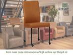 Leren eetkamerstoel Comfort met wieltjes - Rancho Cognac, Huis en Inrichting, Stoelen, Bruin, Nieuw, Leer, Ophalen of Verzenden