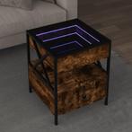 vidaXL Salontafel met Infinity LED 40x40x51 cm gerookt, Huis en Inrichting, Tafels | Salontafels, Minder dan 50 cm, 50 tot 100 cm