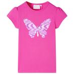 vidaXL Kindershirt met kapmouwen 140 donkerroze, Verzenden, Nieuw